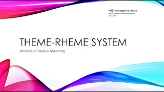 12 . The Theme-Rheme System