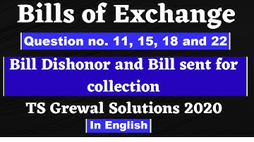 Bills of Exchange | Solved problems from TS Grewal Textbook 2020 in English - Part 2 | Accounts