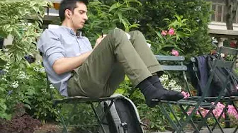 Candid White Guy Airing Out Sweaty Dress Socks