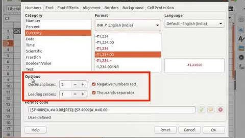Working with Cells in Calc-English
