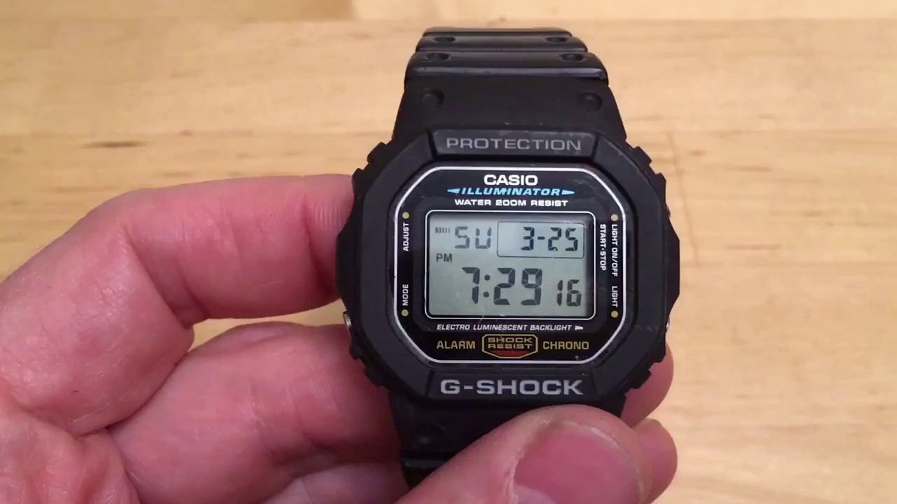 g shock illuminator set time