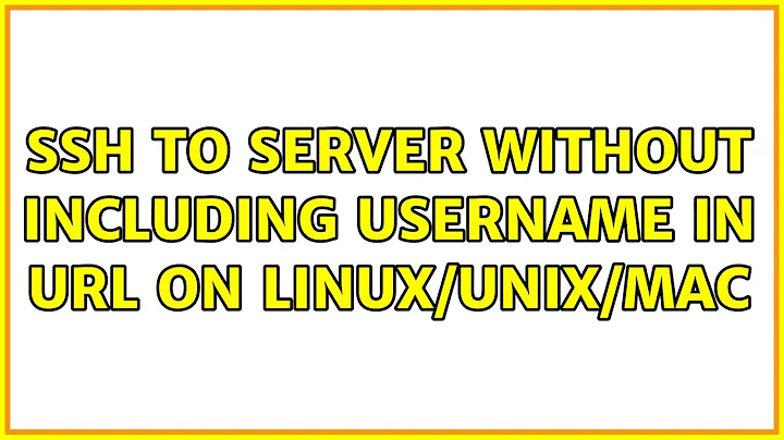 SSH to server without including username in URL on Linux/Unix/Mac (3 Solutions!!)