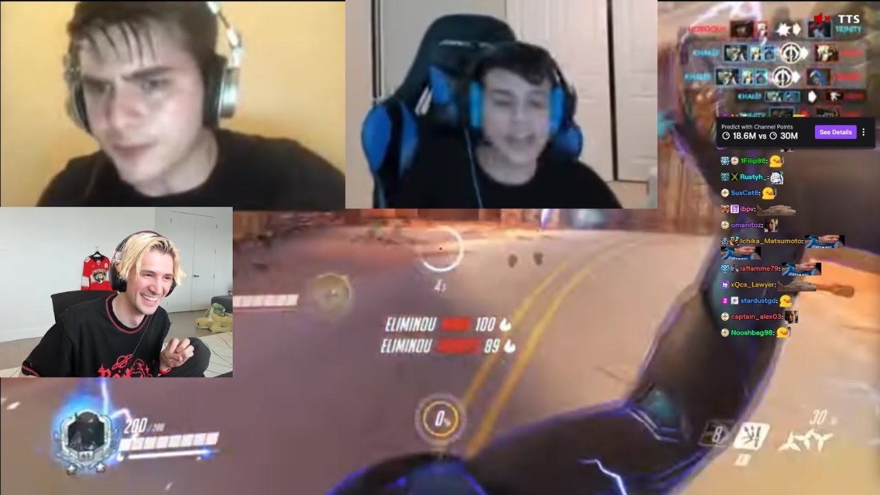 xQc Dies Laughing at "Overwatch tank vs dps meme" - YouTube
