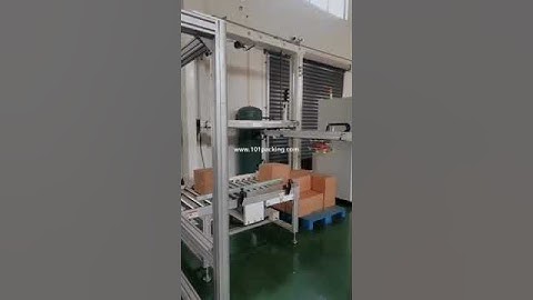 Automatic economy type carton box palletizing machine robot hand palletizing video
