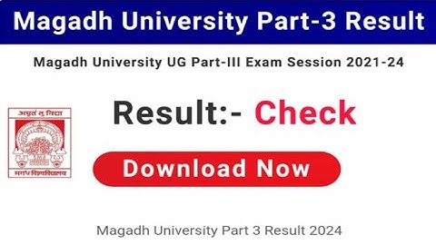 Magadh university b.com part 3 result 2021-24 | Magadh university part 3 result download kaise kare