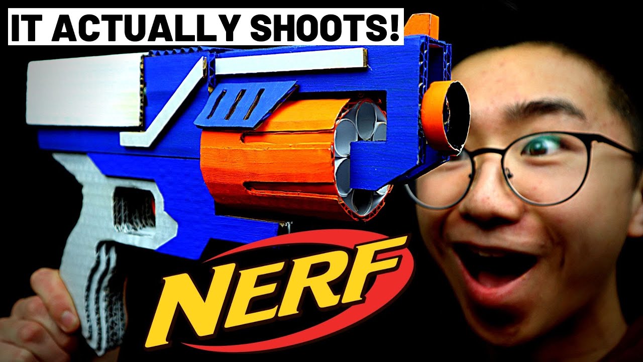 HOMEMADE NERF GUN That Actually Shoots! - YouTube