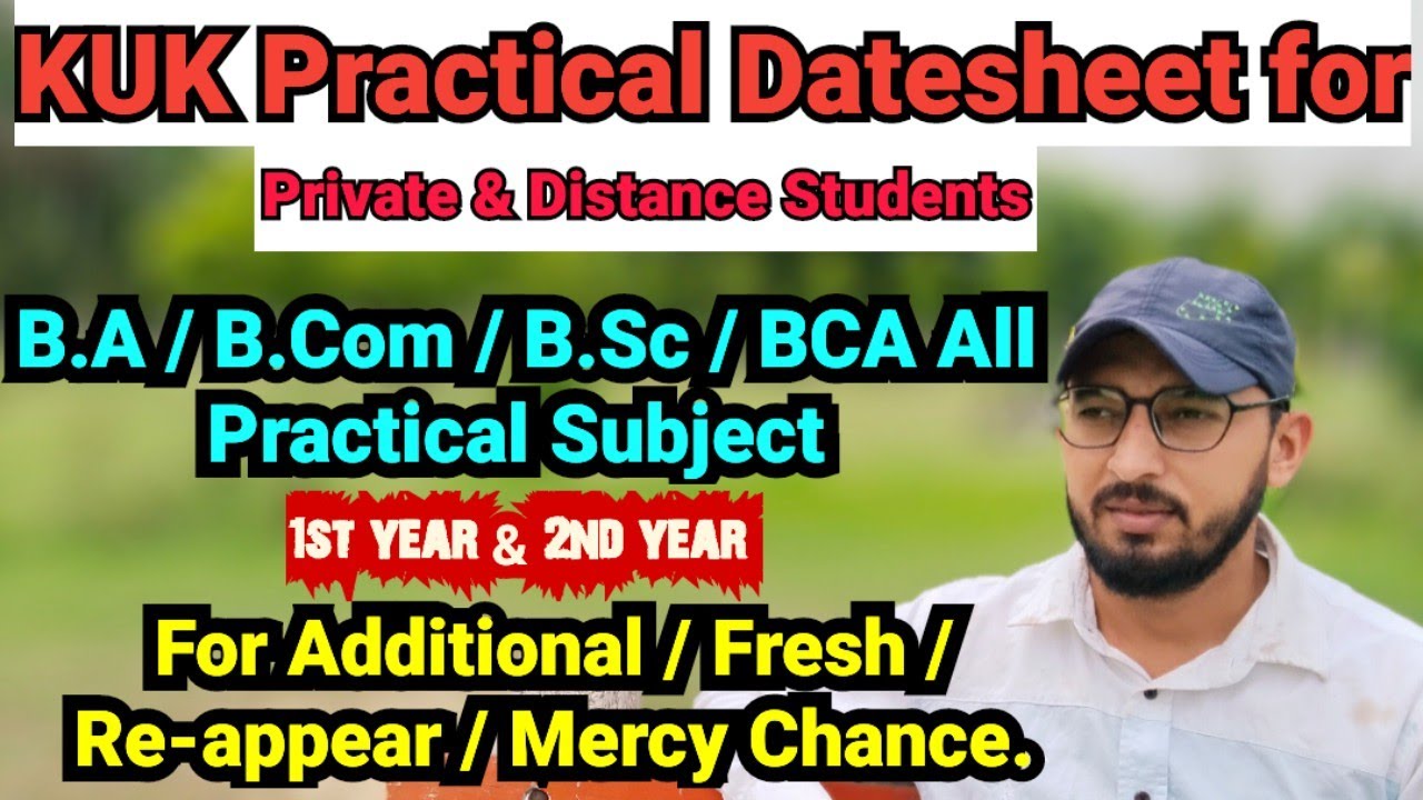 Practical Datesheet for Private & Distance for B.A / B.Sc / B.com / BCA 