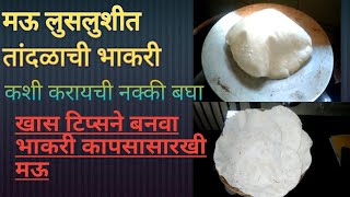 तांदुळाची भाकरी रेसिपी || तांदुळाची मऊ लुसलुशीत भाकरी ||how to make rice roti