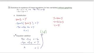 9.1: Systems of Linear Equations -Substitution and equation addition