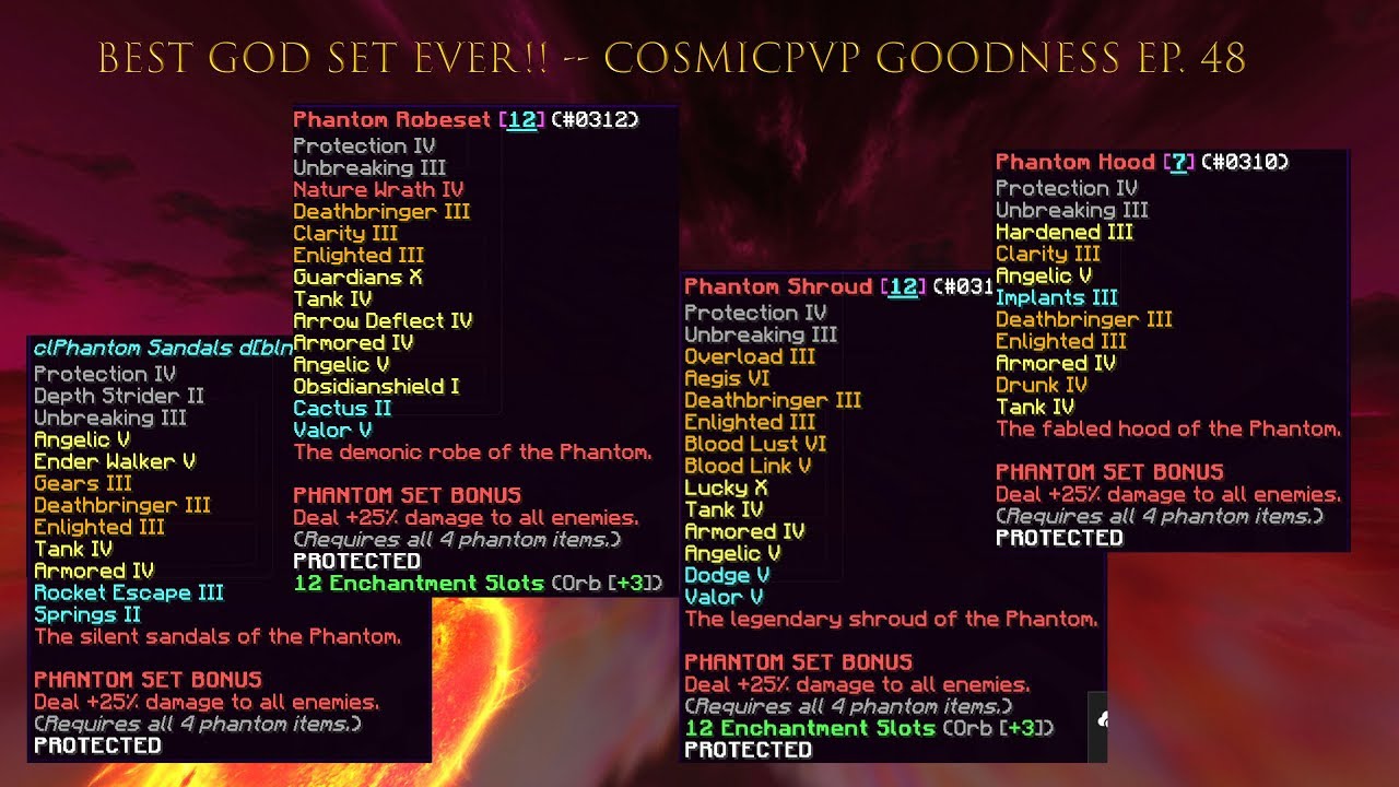 BEST GOD SET EVER!! (Full 12 Lore Phantom Set) -- CosmicPvP Goodness Ep. 48