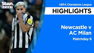 Thumbnail for Newcastle v AC Milan Highlights | 2023-24 | UEFA Champions League