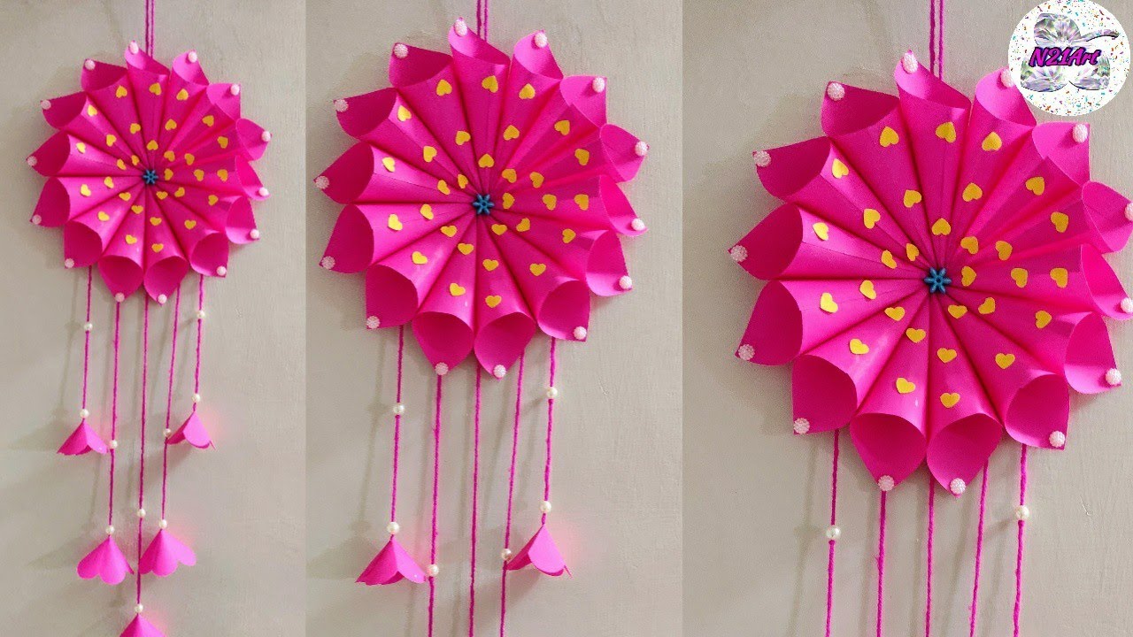 Diy Paper Craft Ideas Wall Decoration Simple Home Decor Hanging Flower Youtube