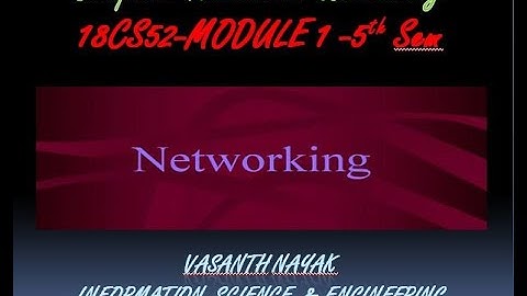 VTU COMPUTER NETWORK 18CS52 M1 L2 INTRODUCTION TO NETWORKING