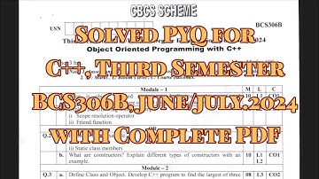 C++ solved pyq for CSE stream BCS306B, june/july.2024, 3rd semester 22 scheme, vtu