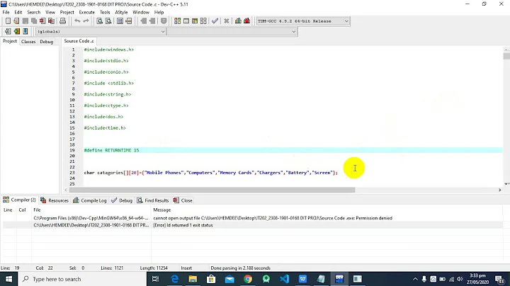 How to fix Error id returned 1 exit status in C Programming  English Language by HEMDEE