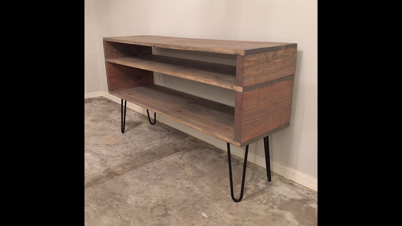 Super Easy Diy Mid Century Console Furniture Build With Hairpin