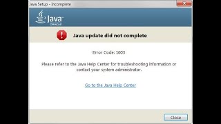How to Fix Java Error 1603