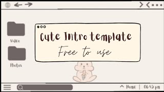 🍒Cute intro template FREE to use🍒 | aesthetic computer intro template
