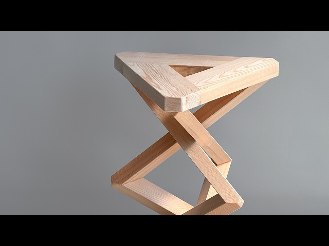 Making an Intertwined-Leg Stool from a Single Type of Wood - YouTube