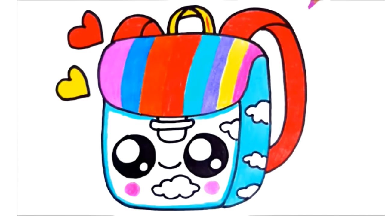 Desenho De Desenho Animado Fofo Da Mochila Kawaii Ilustração do