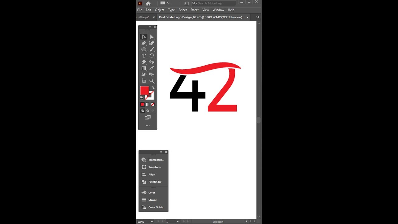 Illustrator Tutorial | Number 42 Logo Design | How to make logo design in Adobe Illustrator CC