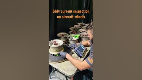 Eddy current inspection on aircraft wheels - #ndt #aviation #inspection