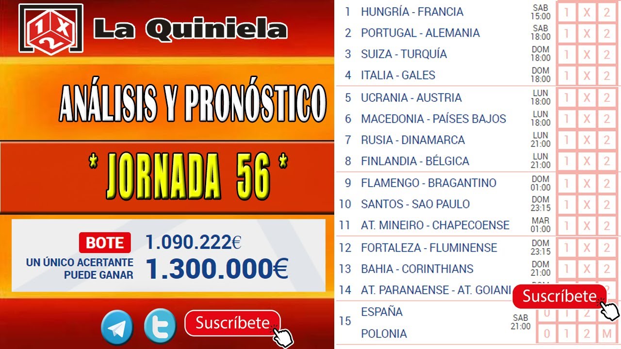 Pronosticos quiniela jornada 56