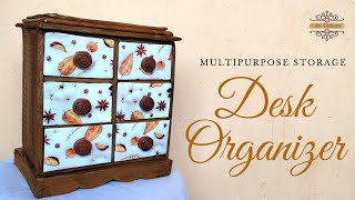 DIY Desk Organizer | Dates Box Reuse Idea |Cardboard Organizer with drawers | Multipurpose Organizer