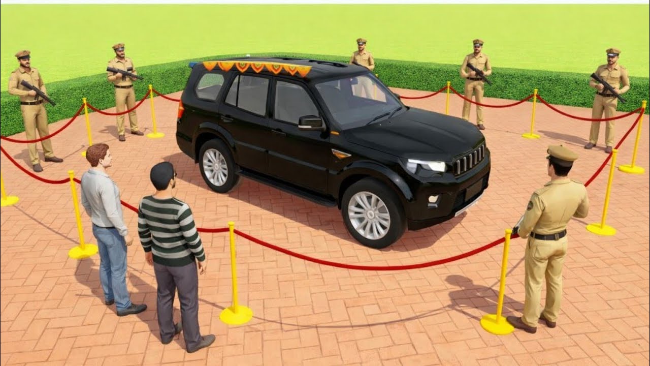 Scorpio black Mahindra Thar Indian police 🚨Franklin order by Indian Ghefg Auto car | bike briving 3D