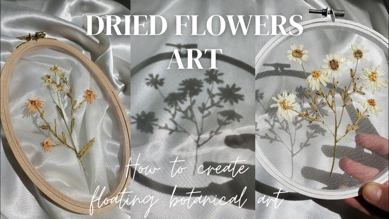 Free tutorial how to make dried flower embroidery hoop art - From Britain  with Love