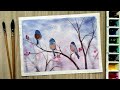 Easy and Quick bird Painting - Watercolor Beautiful Bird Painting - Paint with David