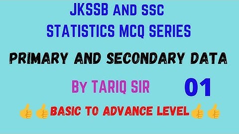PRIMARY AND SECONDARY DATA important MCQ