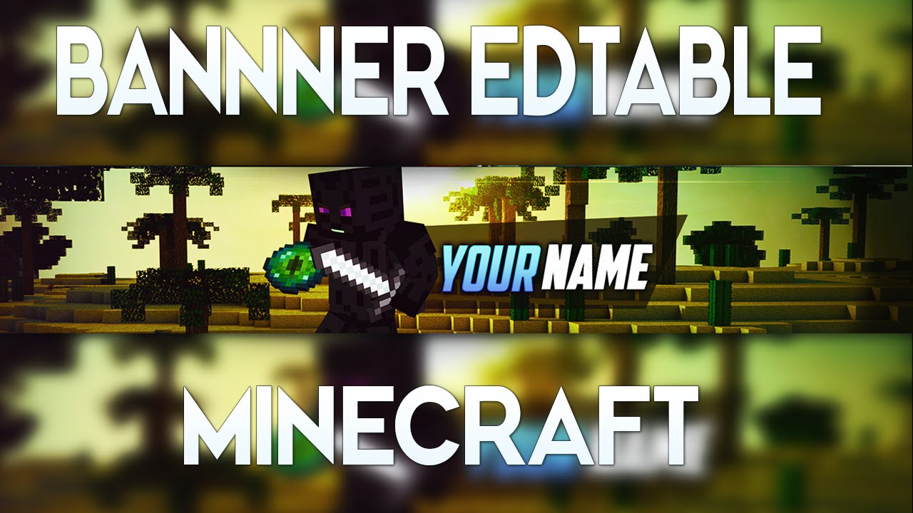 Free MINECRAFT YouTube Banner Template PSD Download (Banner editable ...