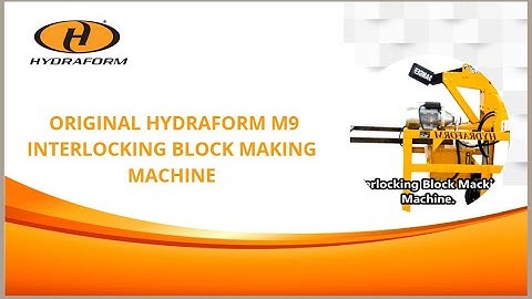 ORIGINAL HYDRAFORM M9 Interlocking Block Making Machine.