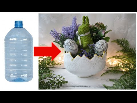 WE MAKE AN EASTER VASE FROM A PLASTIC BOTTLE!