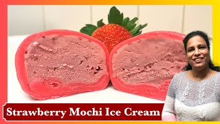 Strawberry Mochi Ice Cream Recipe in Tamil | English Subtitles