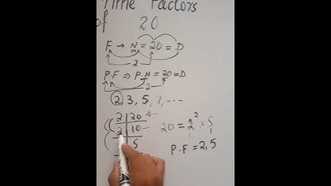 Prime factors of 20 by prime factorization in hindi and urdu | find prime factors of 20