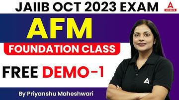 JAIIB October 2023 | AFM JAIIB | Foundation Batch | Free Demo Class 1
