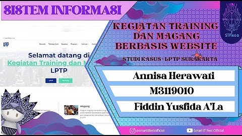Sistem Informasi Kegiatan Training dan Magang Berbasis Website Studi Kasus : LPTP Surakarta