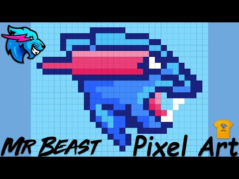 MrBeast Gaming Logo Pixel Art With Grid - YouTube
