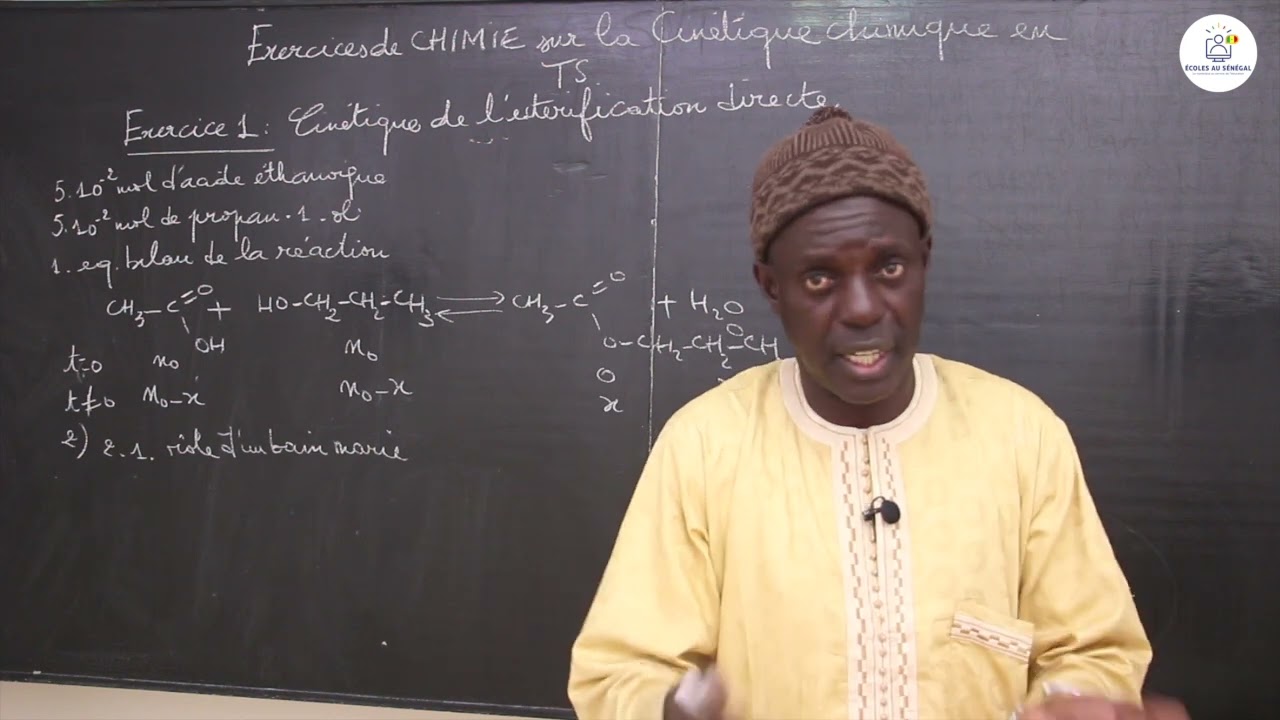 Exercices - Terminale S - PC : La cinétique chimique / Cinétique de l'estérification directe