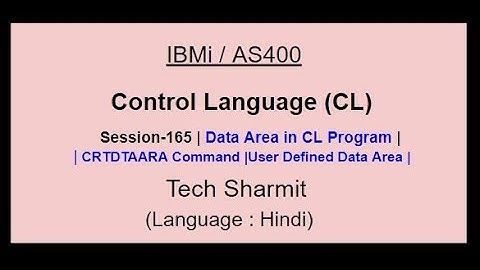 Data Area in cl program  | CRTDTAARA command in cl Program | How to create user defined data area |