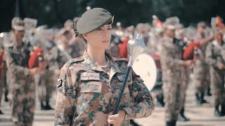 الوكيل أحمد الوديان والعريف عالية الدباس - موسيقات القوات المسلحة الأردنية