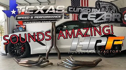 C7 Corvette Stingray - Texas Speed 2” Headers & 3” offroad Xpipe - Stock NPP MUFFLERS Before & After