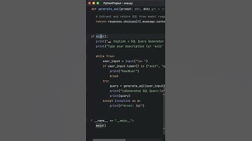 Generate SQL Queries from English Prompts #python #ai #sql
