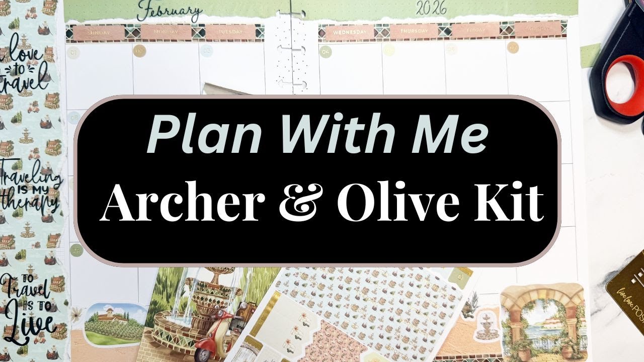 Планируйте вместе со мной | Набор «Арчер и Олив» | Ежемесячный разворот для воспоминаний для Элли