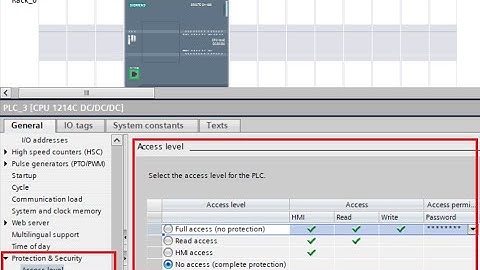 Protection Access Levels PLC S7 TIA Portal [ Các kiệu bảo mật PLC S7-1200/1500 trong TIA Portal]