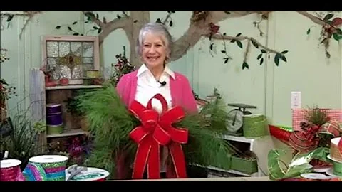 How to Make a Red Velvet Bow and Fresh Pine Swag f...