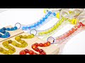 マーブルランレース♪HABAウェーブスロープ＆スケルトンパイプ＆スケルトンカー。Marble Run Race ♪ HABA Slope & Skeleton Pipe & Skeleton Car.