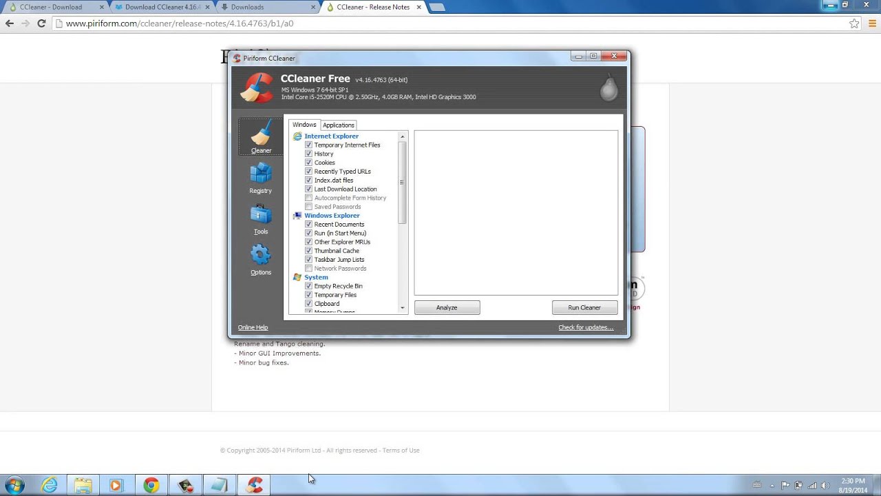 download,set up and clean using ccleaner - YouTube